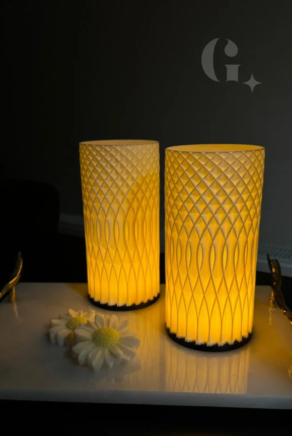 Spiral Özel Tasarım Led Aydınlatmalı Dekoratif Obje İkili Set
