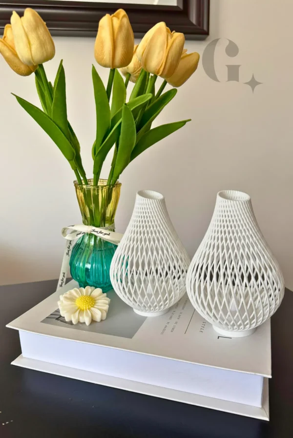 Slim Özel Tasarım Led Aydınlatmalı Dekoratif Obje İkili Set - Görsel 2