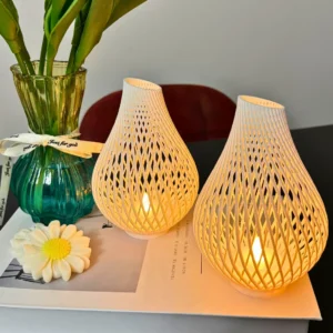 Slim Özel Tasarım Led Aydınlatmalı Dekoratif Obje İkili Set