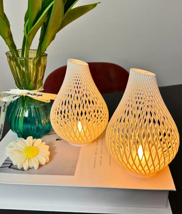 Slim Özel Tasarım Led Aydınlatmalı Dekoratif Obje İkili Set