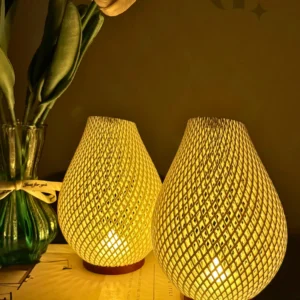 Meshed Beyaz & Bordo Led Aydınlatmalı Dekoratif Obje İkili Set