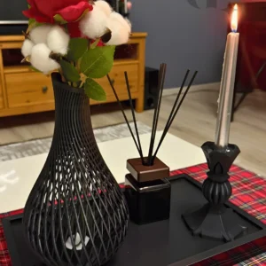 Siyah Mesh Led Aydınlatmalı Vazo