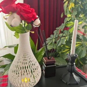 Beyaz Mesh Led Aydınlatmalı Vazo